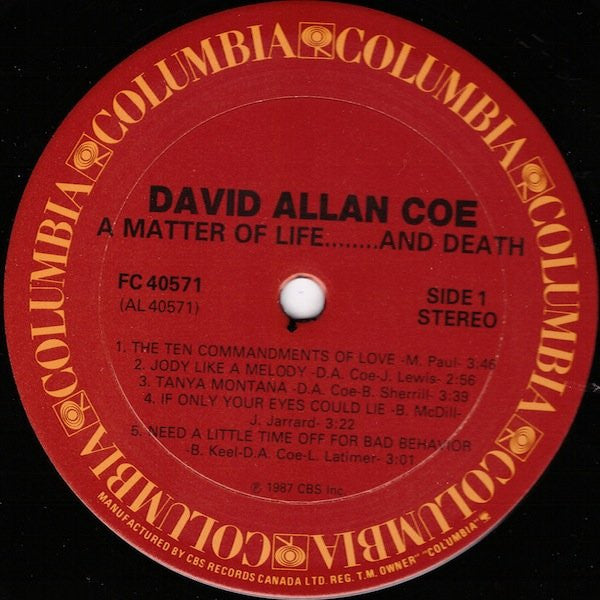 David Allan Coe : A Matter Of Life... And Death (LP)