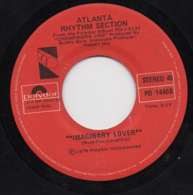 Atlanta Rhythm Section : Imaginary Lover (7", Single)