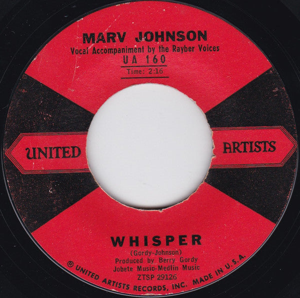 Marv Johnson : Come To Me / Whisper (7", Single)