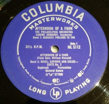 Claude Debussy / Maurice Ravel : The Philadelphia Orchestra, Eugene Ormandy : Afternoon Of A Faun (LP, Album)