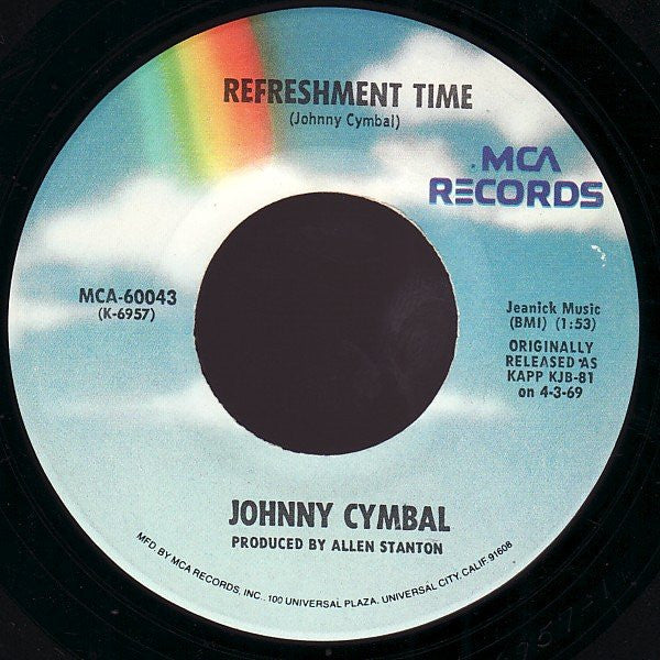 Johnny Cymbal : Mr. Bass Man / Refreshment Time (7", RE)