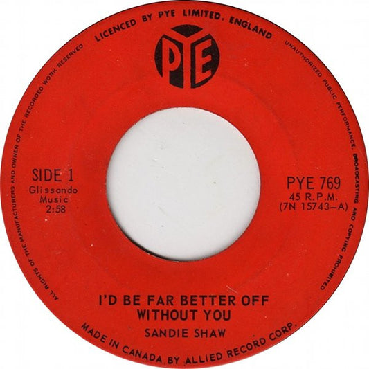 Sandie Shaw : I'd Be Far Better Off Without You (7", Single)