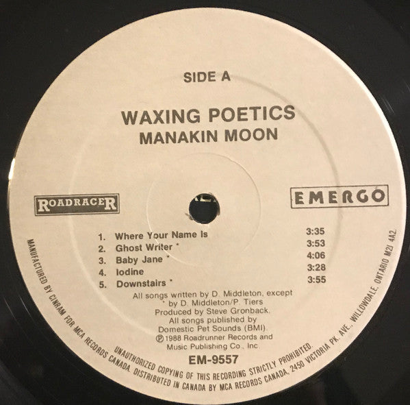 Waxing Poetics : Manakin Moon (LP, Album)