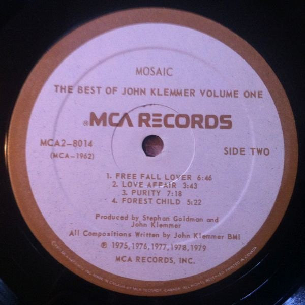 John Klemmer : Mosaic - The Best Of John Klemmer Volume One (2xLP, Comp)