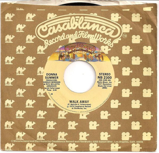 Donna Summer : Walk Away  (7", Single)