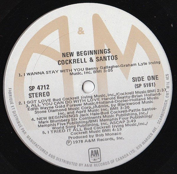 Cockrell & Santos : New Beginnings (LP, Album)