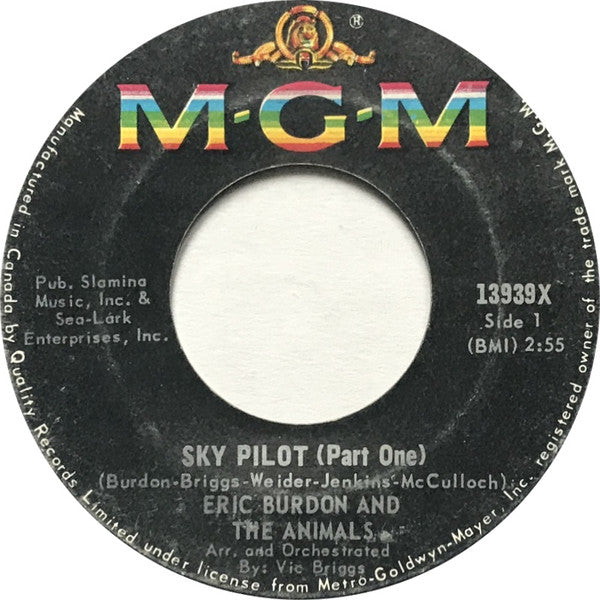 Eric Burdon & The Animals : Sky Pilot (7", Single)