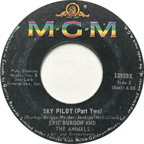 Eric Burdon & The Animals : Sky Pilot (7", Single)
