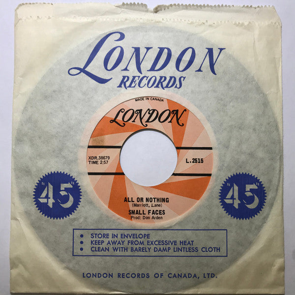 Small Faces : All Or Nothing / Understanding (7", Single)