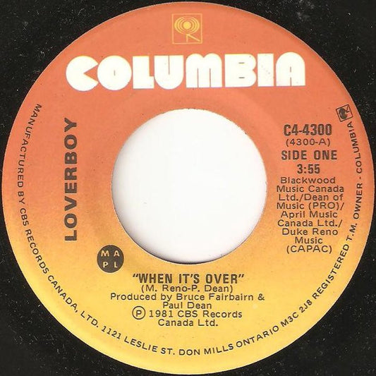 Loverboy : When It's Over (7", Single)