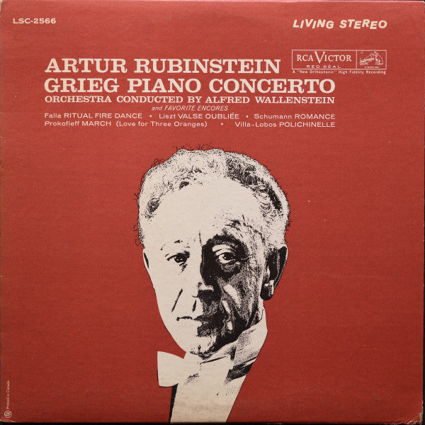 Arthur Rubinstein, Edvard Grieg, Alfred Wallenstein : Piano Concerto (LP)