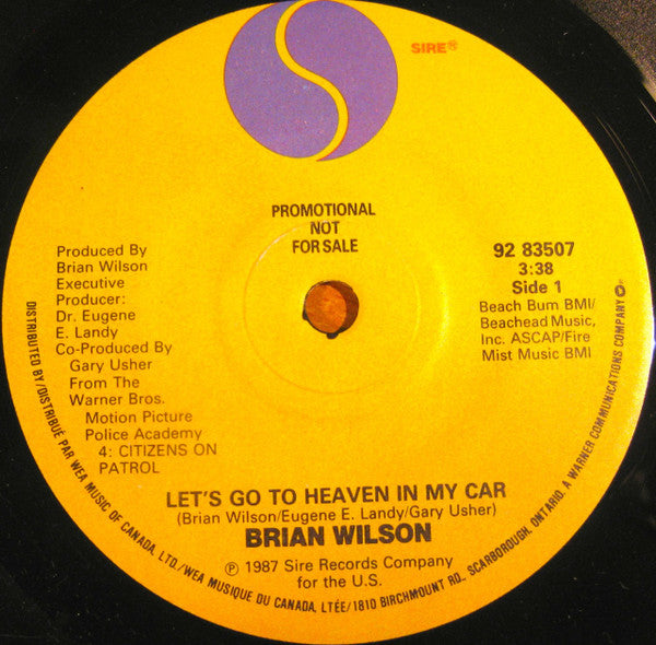 Brian Wilson : Let's Go To Heaven In My Car (7", Promo)