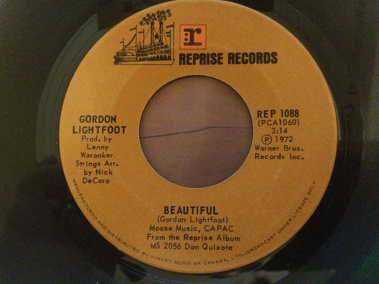 Gordon Lightfoot : Beautiful / Don Quixote (7", Single)