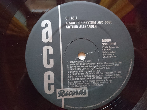 Arthur Alexander : A Shot Of Rhythm And Soul (LP, Comp, RP, Lyn)