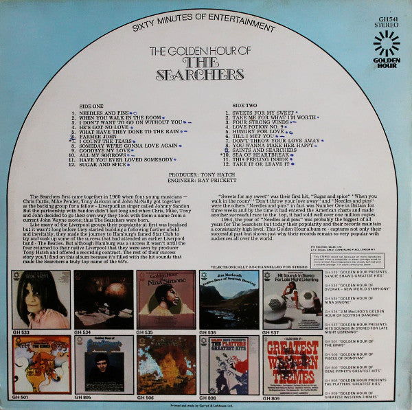 The Searchers : Golden Hour Of The Searchers (LP, Comp, Emb)