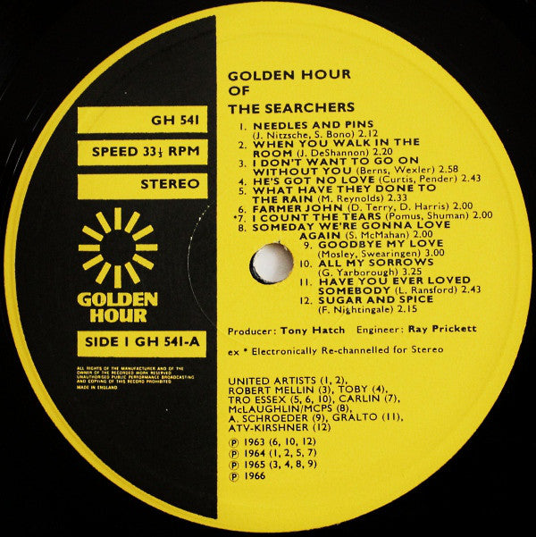The Searchers : Golden Hour Of The Searchers (LP, Comp, Emb)