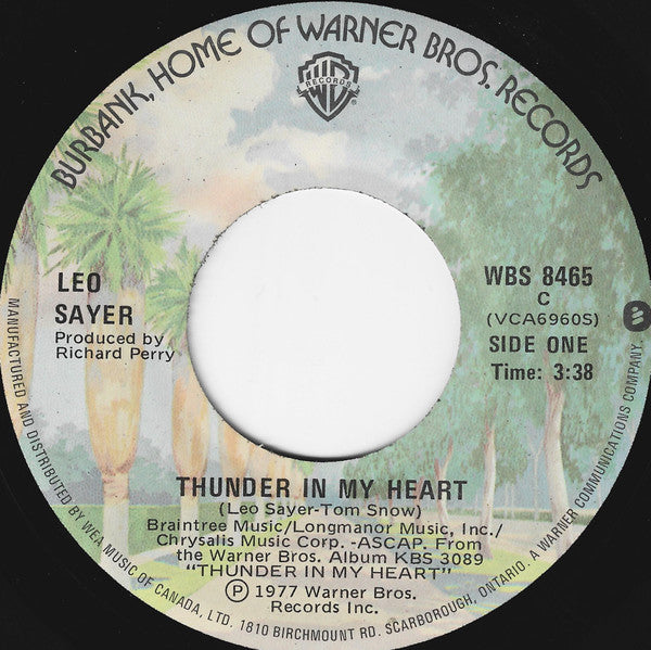 Leo Sayer : Thunder In My Heart (7")