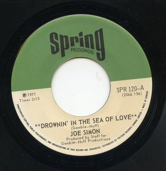 Joe Simon : Drowning In The Sea Of Love (7")