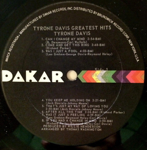 Tyrone Davis : Tyrone Davis' Greatest Hits (LP, Comp)