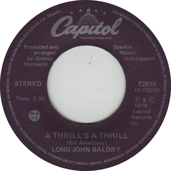 Long John Baldry : A Thrill's A Thrill (7", Single)