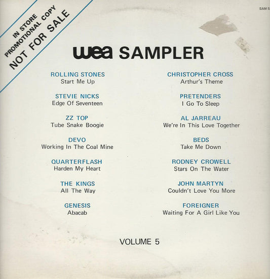 Various : WEA Sampler Volume 5 (LP, Comp, Promo, Smplr)