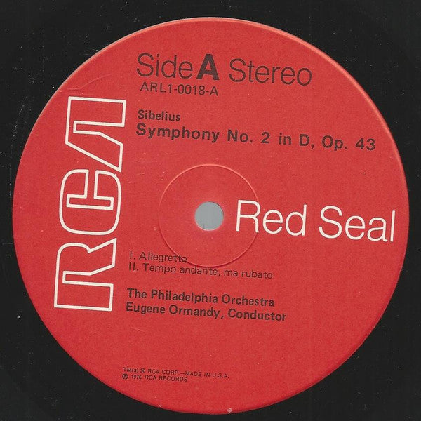 Jean Sibelius - Eugene Ormandy Conducting The Philadelphia Orchestra : Symphony No. 2 In D, Op. 43 (LP)