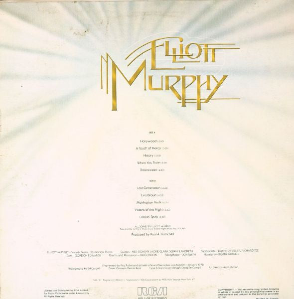 Elliott Murphy : Lost Generation (LP, Album)