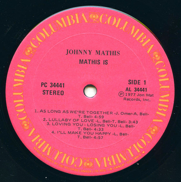 Johnny Mathis : Mathis Is... (LP, Album)
