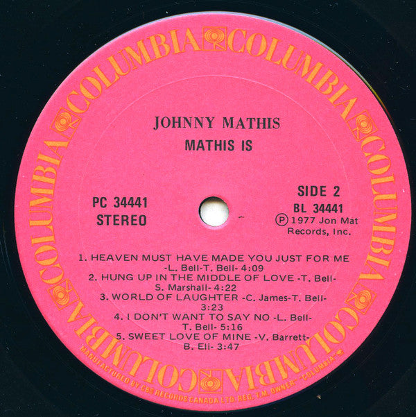 Johnny Mathis : Mathis Is... (LP, Album)