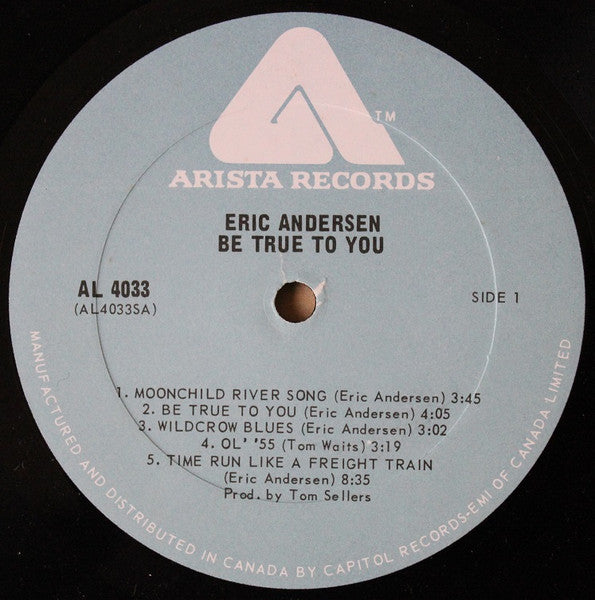 Eric Andersen (2) : Be True To You (LP, Album, Gat)