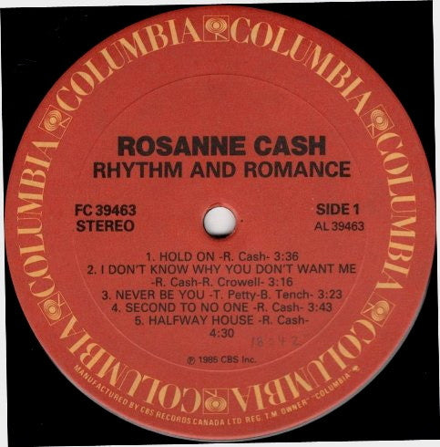 Rosanne Cash : Rhythm And Romance (LP, Album)