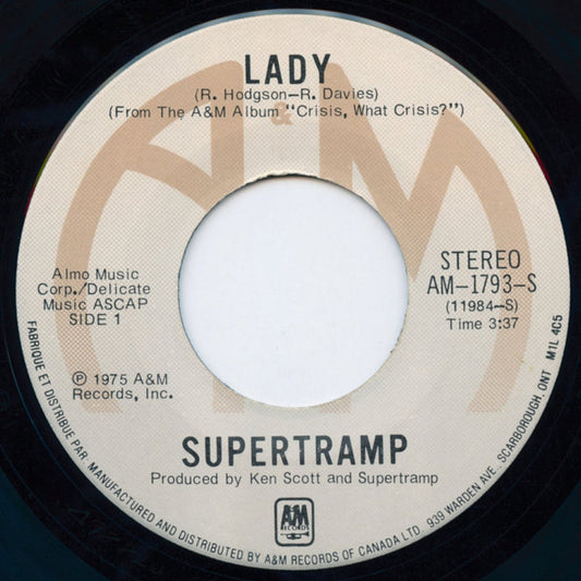Supertramp : Lady (7", Single)