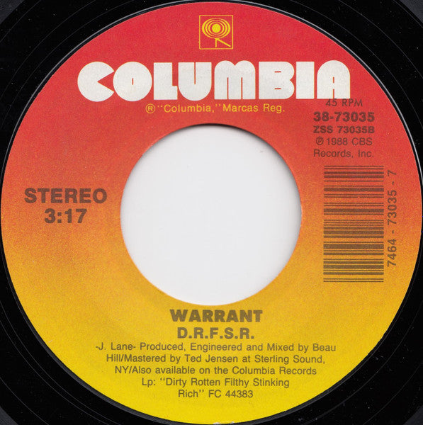 Warrant : Big Talk (7", Single, Styrene)