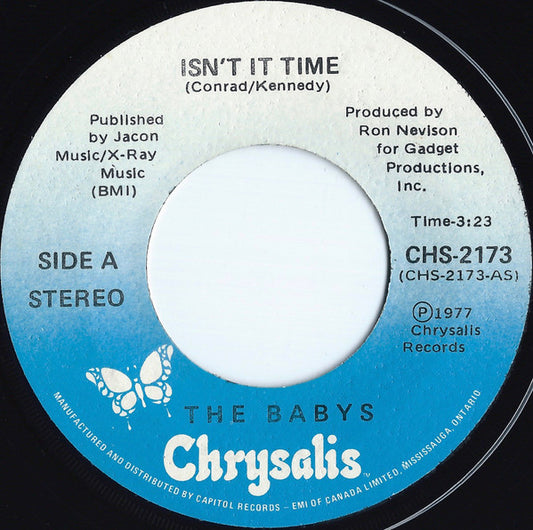 The Babys : Isn't It Time (7", Single, RE)