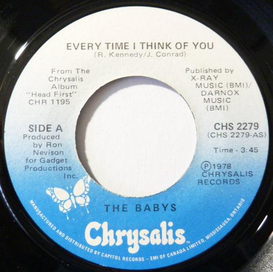 The Babys : Every Time I Think Of You (7", Single)