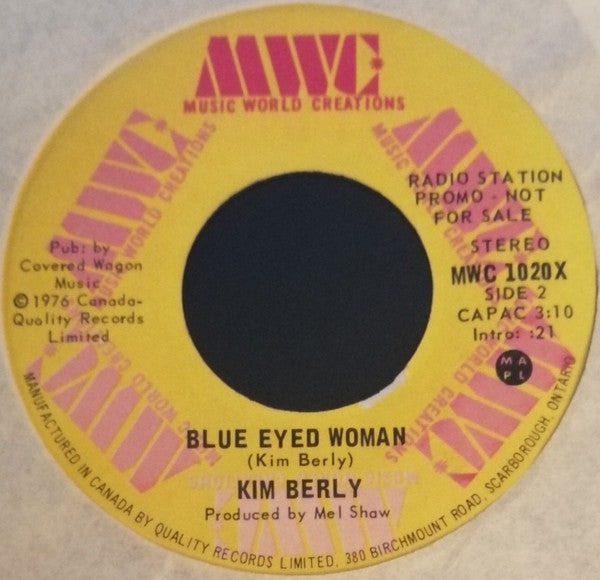 Kim Berly : Blue Eyed Woman (7", Promo)