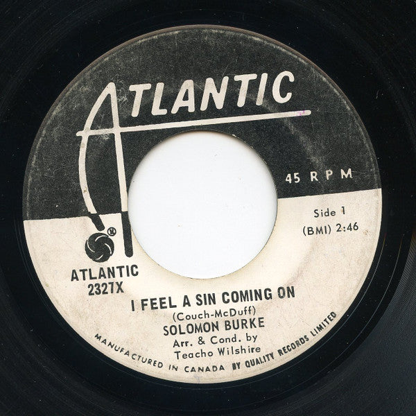 Solomon Burke : I Feel A Sin Coming On / Mountain Of Pride (7", Single)