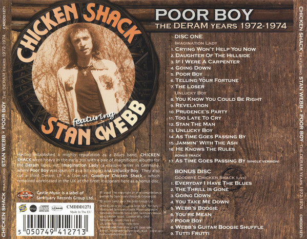 Chicken Shack Featuring Stan Webb* : Poor Boy - The Deram Years 1972-1974 (2xCD, Album, Comp, RM)