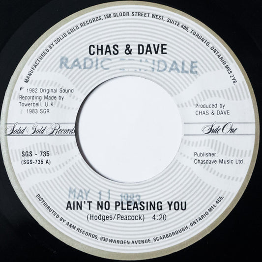 Chas And Dave : Ain't No Pleasing You (7", Single)