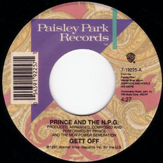 Prince And The N.P.G.* : Gett Off (7", Single)