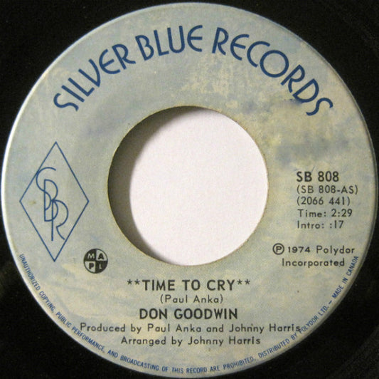 Don Goodwin : Time To Cry (7", Single)