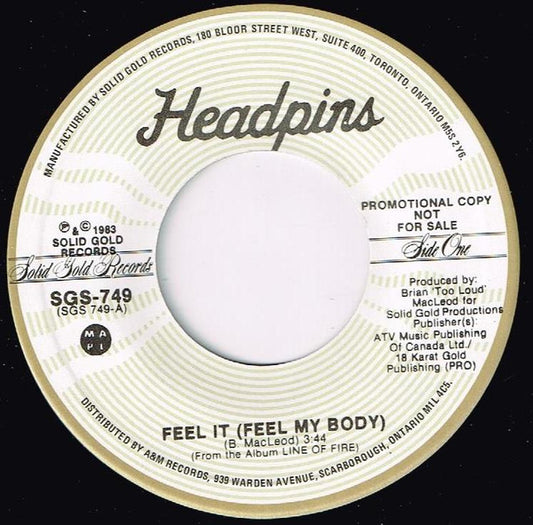 Headpins : Feel It (Feel My Body) (7", Single, Promo)