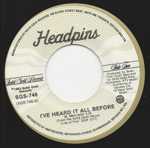 Headpins : Just One More Time (7", Single)