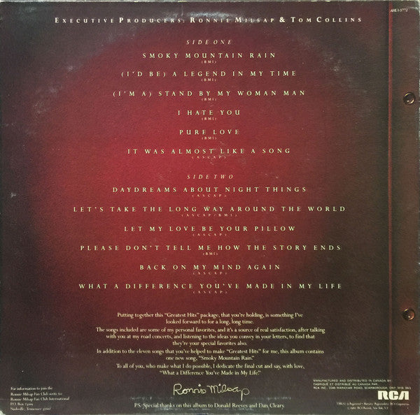 Ronnie Milsap : Greatest Hits (LP, Comp)