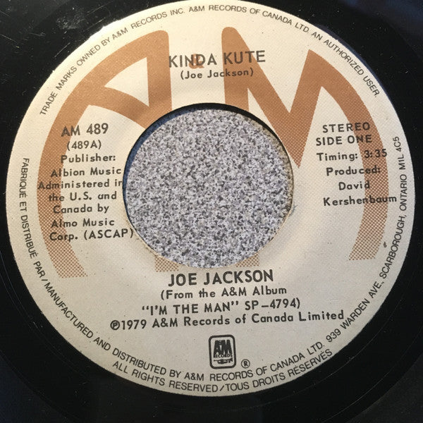 Joe Jackson : Kinda Kute (7", Single)