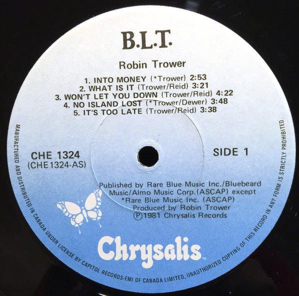 Jack Bruce / Bill Lordan / Robin Trower : B.L.T. (LP, Album)