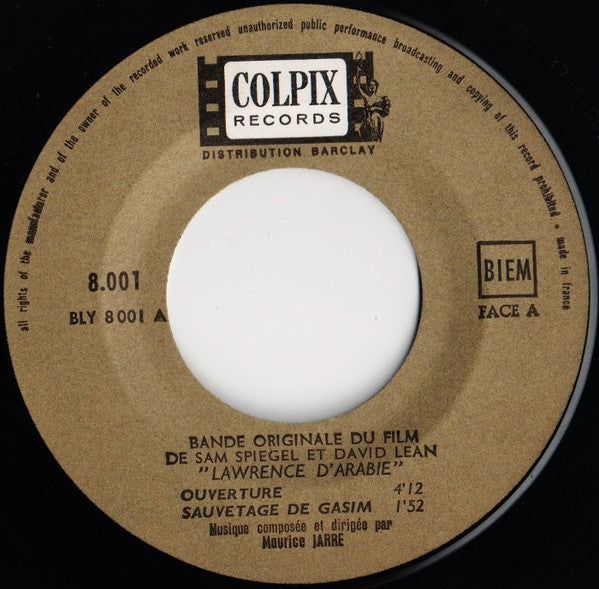 Maurice Jarre : Bande Originale Du Film Lawrence D'Arabie (7", EP)