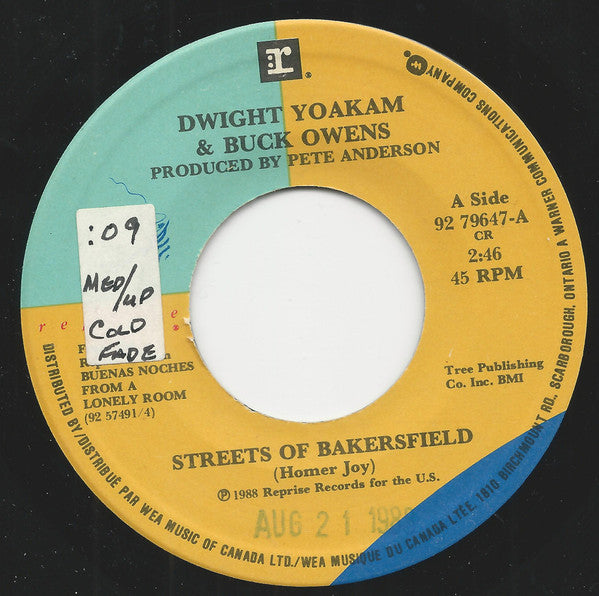 Dwight Yoakam & Buck Owens : Streets Of Bakersfield (7", Single)
