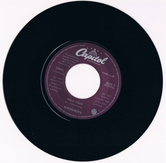Surrender (3) : Hold Tight (7", Single)