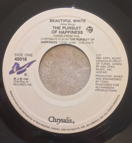 The Pursuit Of Happiness : Beautiful White (7", Single)